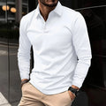 Herren Poloshirt Langarm Kragen Poloshirt | Einfarbig