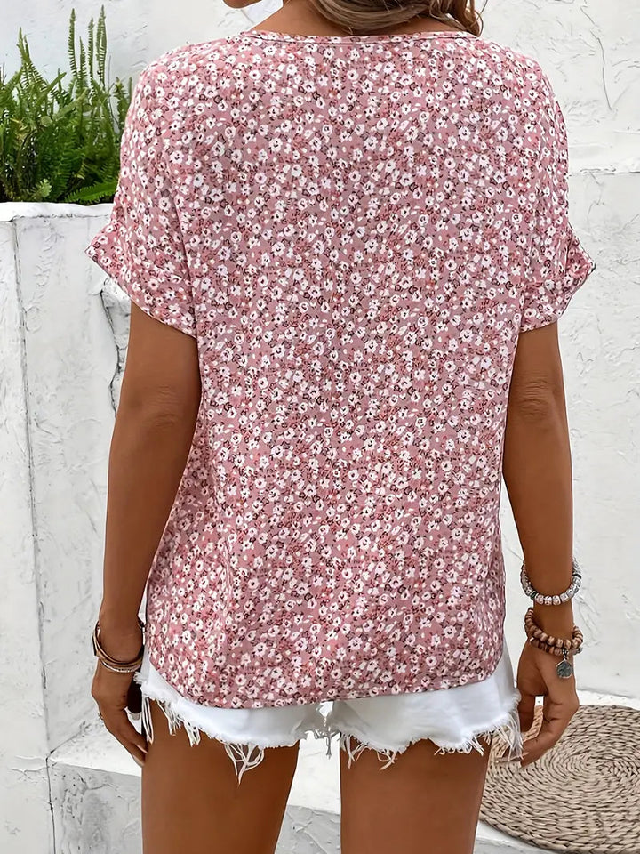 Selestia - Bluse mit Blumenmuster und Knopfleiste 2