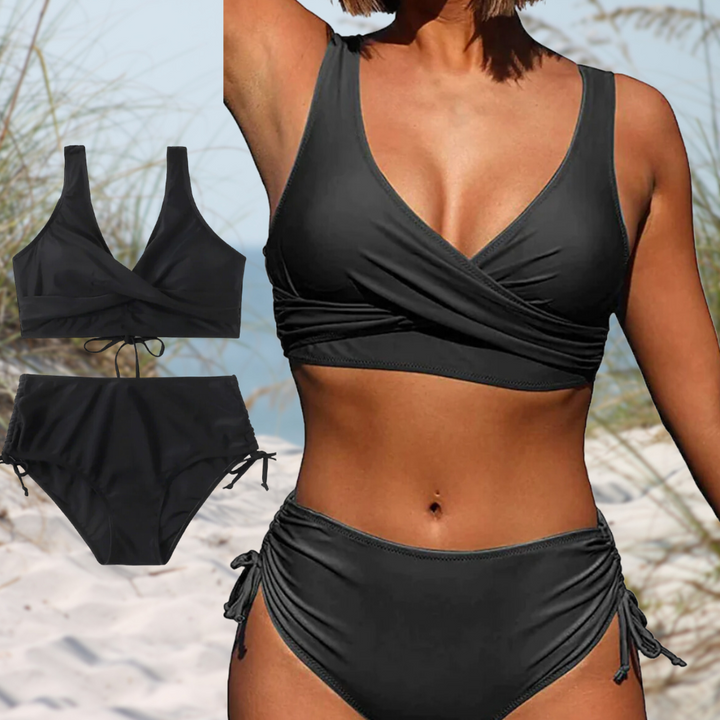 Seraphina | Zweiteiliger Bikini für Damen mit Gekreuztem Wickelausschnitt | Hohe Taille 0