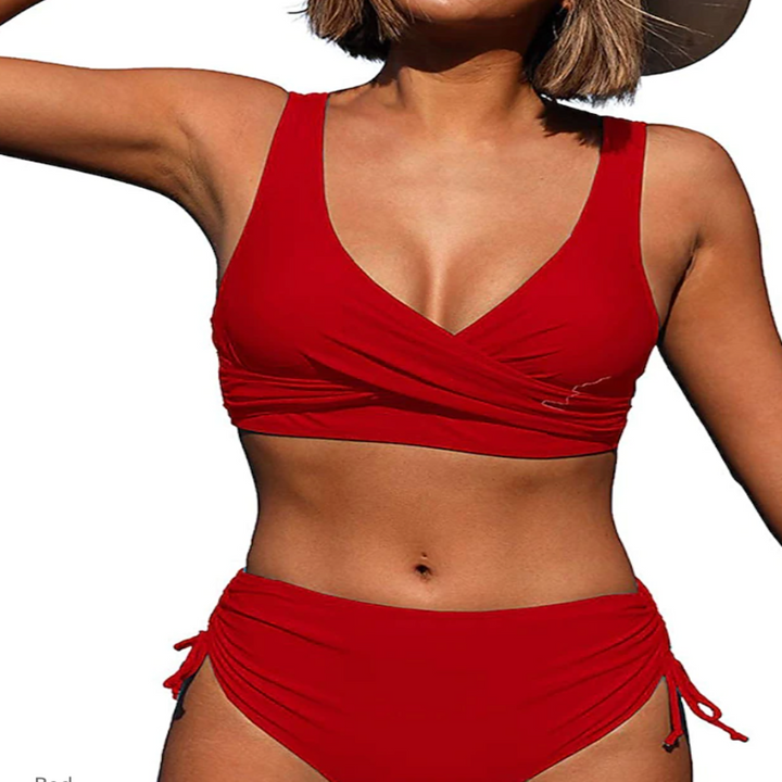 Seraphina | Zweiteiliger Bikini für Damen mit Gekreuztem Wickelausschnitt | Hohe Taille 1
