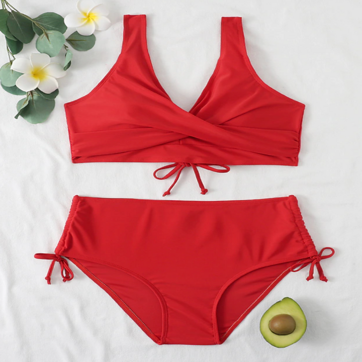Seraphina | Zweiteiliger Bikini für Damen mit Gekreuztem Wickelausschnitt | Hohe Taille 2