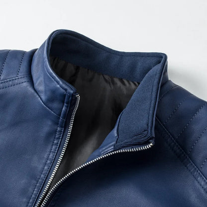 Giacca primaverile da uomo con collo alla coreana, cerniera lampo, taglio aderente | Tasche