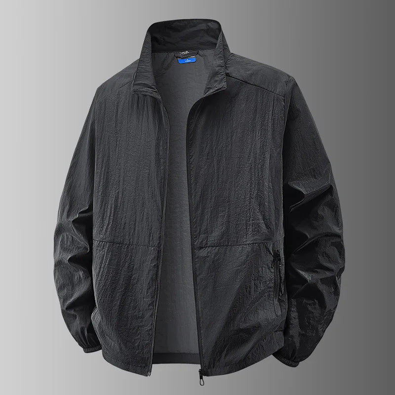 Herren Stehkragen Reißverschluss Jacke Langarm | Windjacke