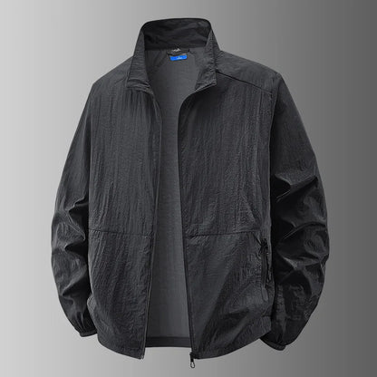 Herren Stehkragen Reißverschluss Jacke Langarm | Windjacke