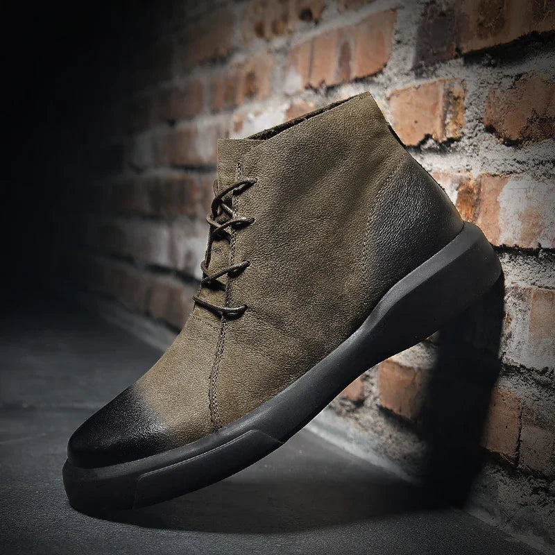 Herren Schnürstiefel Mit Runder Spitze | Moderner Streetstyle