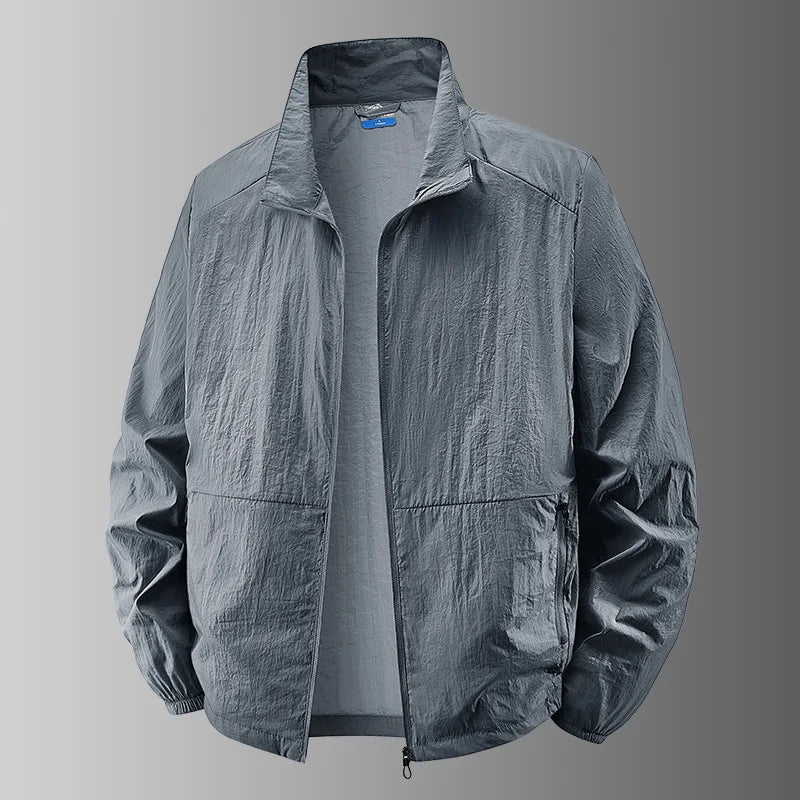 Herren Stehkragen Reißverschluss Jacke Langarm | Windjacke