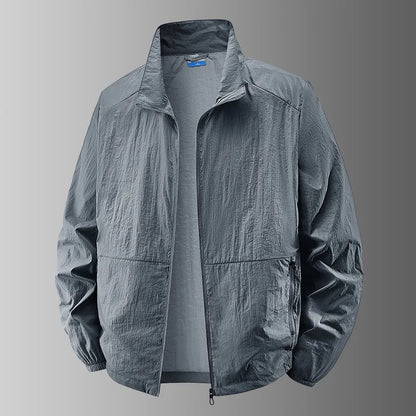 Herren Stehkragen Reißverschluss Jacke Langarm | Windjacke