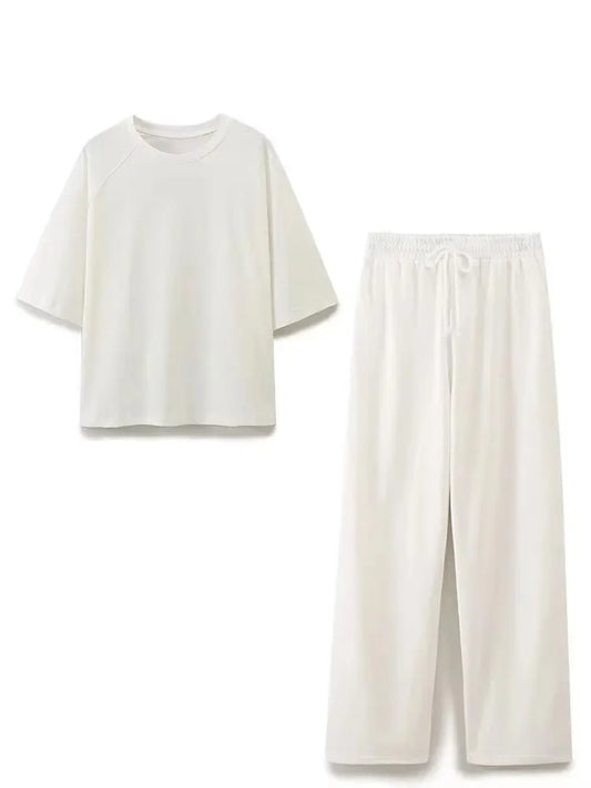 T-shirt oversize femme et pantalon avec cordon Ensemble deux pièces | Style lounge