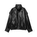 Damen Langarm Stehkragen Reißverschluss Jacke | Oversize