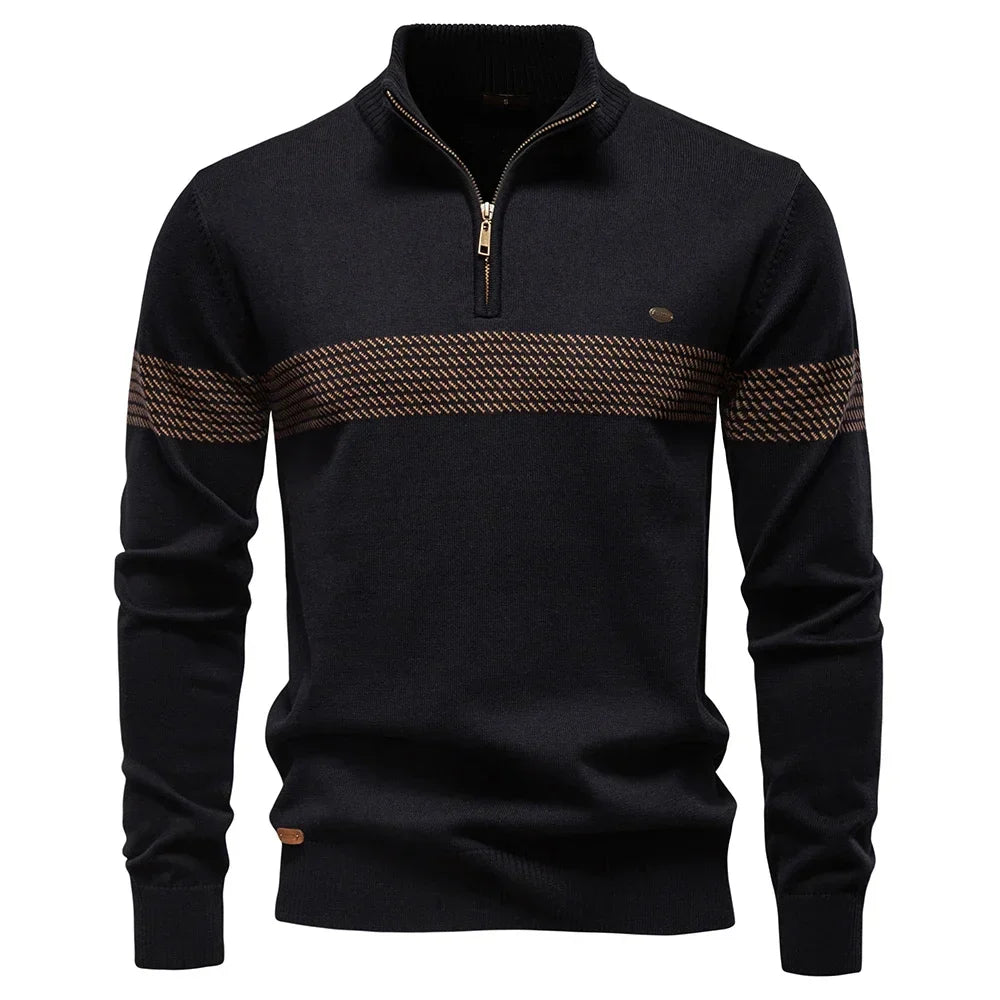 Herren Langarm Quarter-Zip Pullover | Smart Casual Kleidung