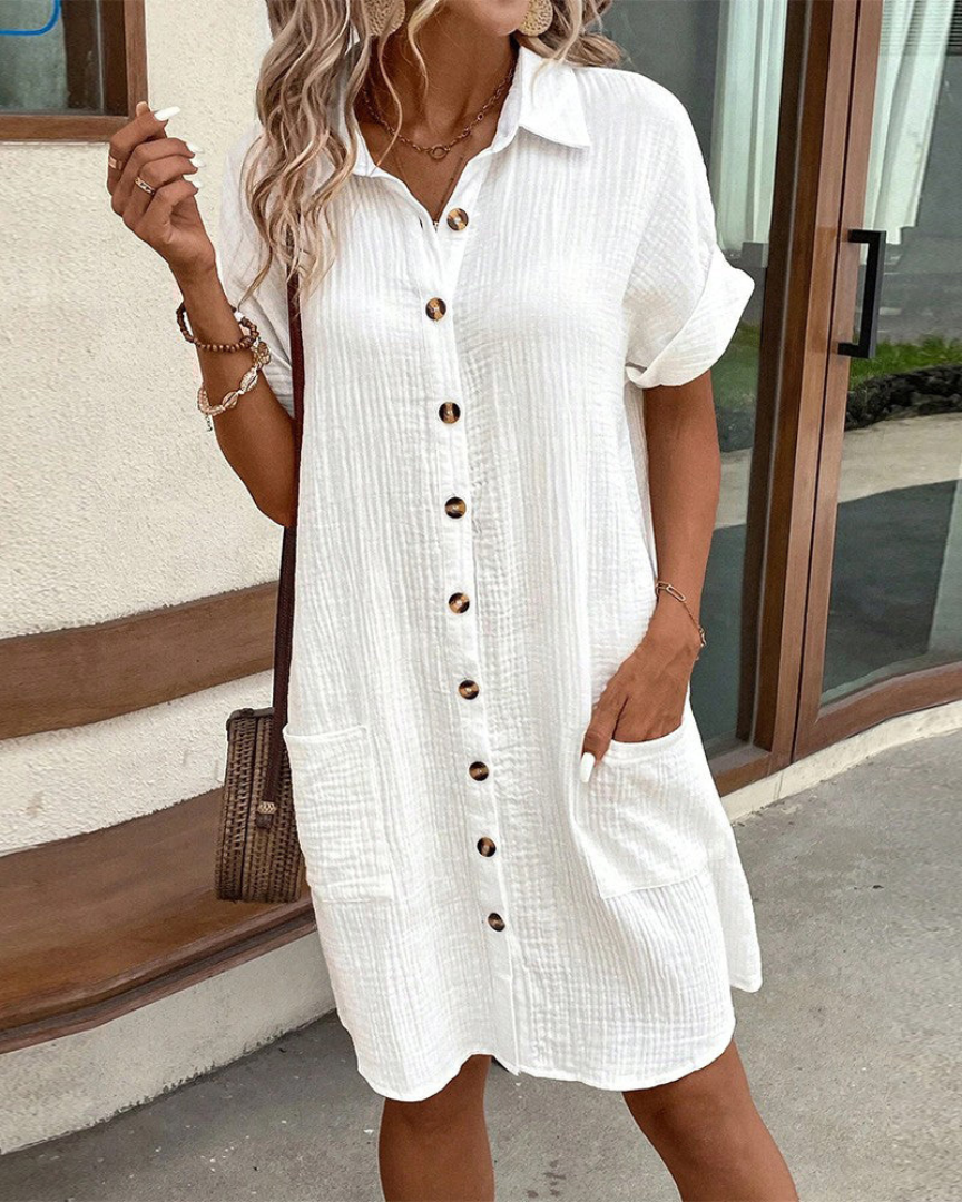 Hannah | Robe-chemise pour femme à manches courtes