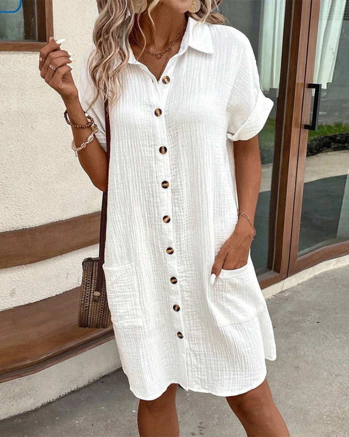 Hannah | Robe-chemise pour femme à manches courtes