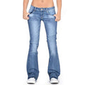 Damen Schmale Passform Niedrige Taille Hose | Ausgestelltes Bein