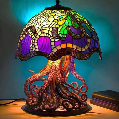 Tischlampe aus Buntglas | Farbenfrohe, künstlerische Wohndekoration 6