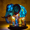 Tischleuchte in Tierform aus Buntglas | Künstlerische LED-Leuchte 0