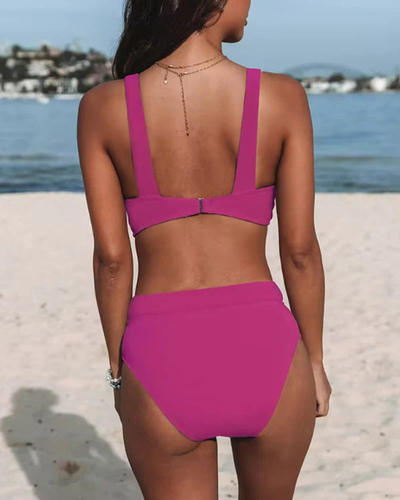 Tyra | Damen-Sommer-Bikini mit Hoher Taille und V-Ausschnitt | 2-teilig 6