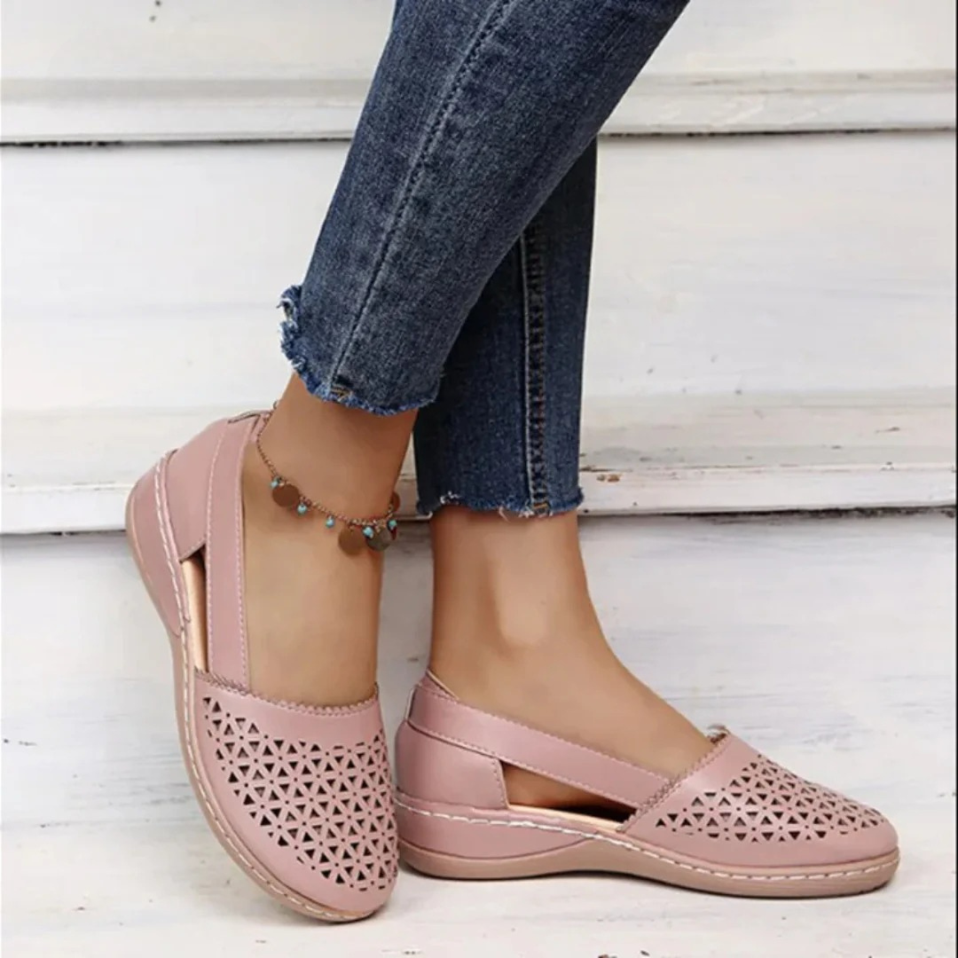 Damskie perforowane płaskie buty | Lato
