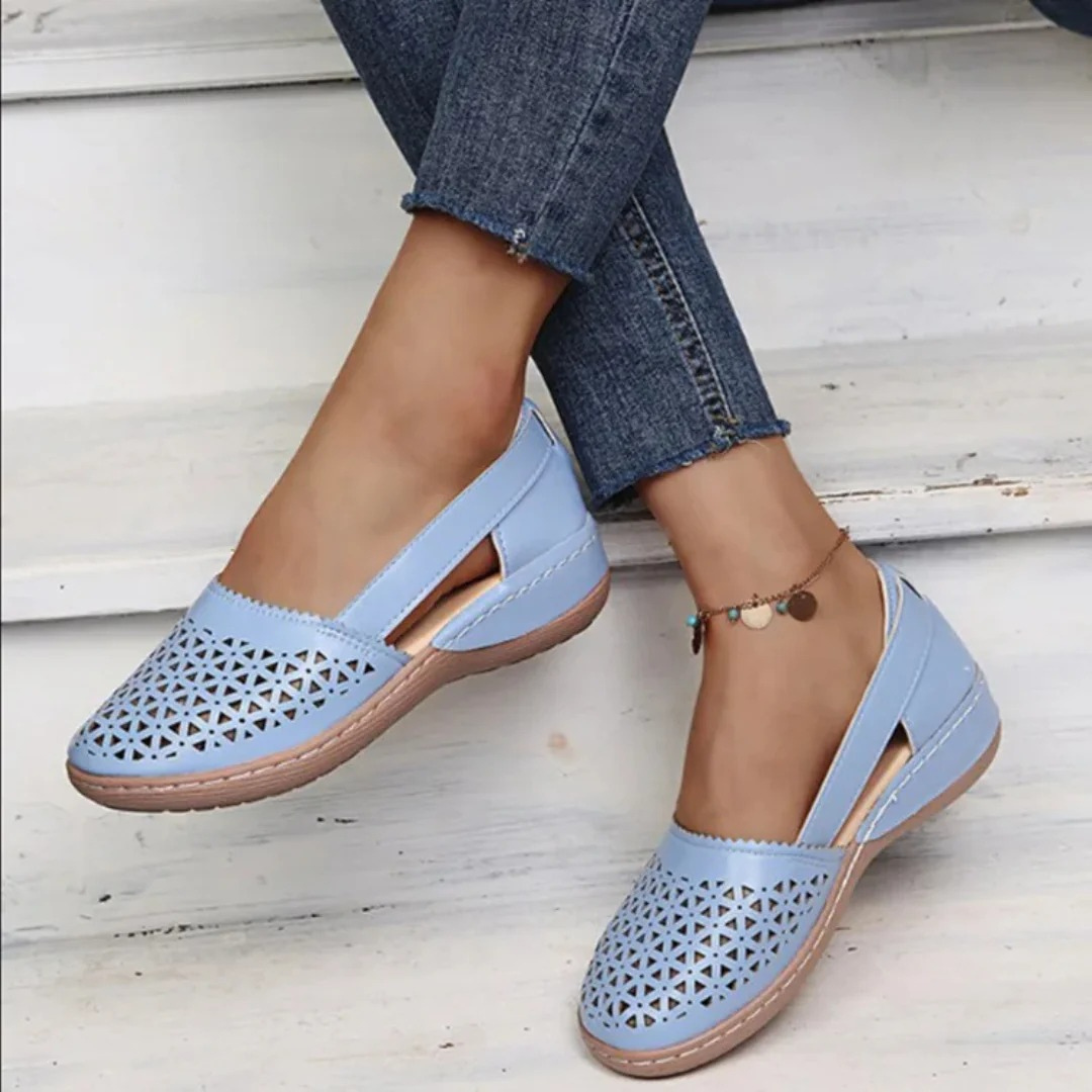 Damskie perforowane płaskie buty | Lato