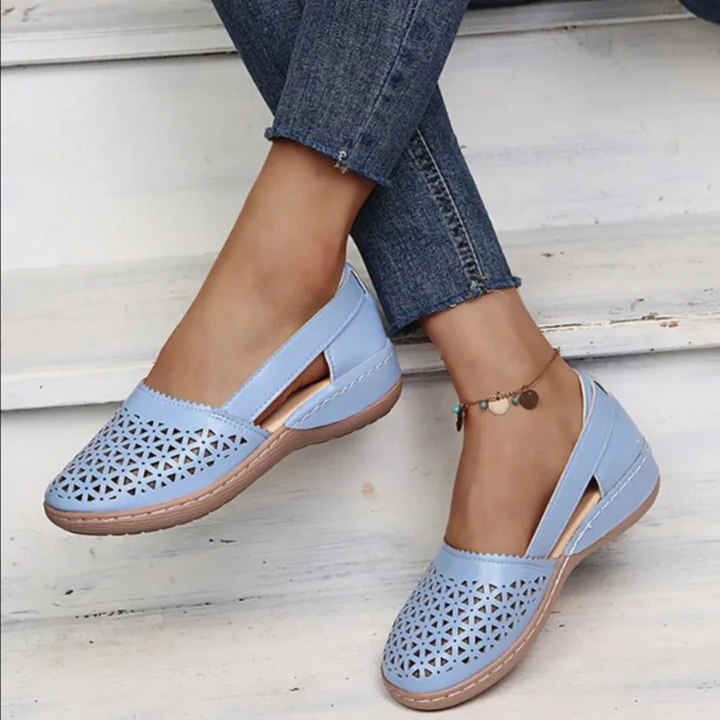 Damskie perforowane płaskie buty | Lato