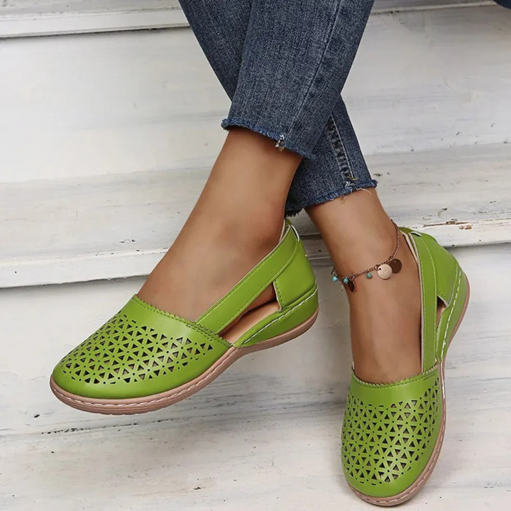 Damskie perforowane płaskie buty | Lato