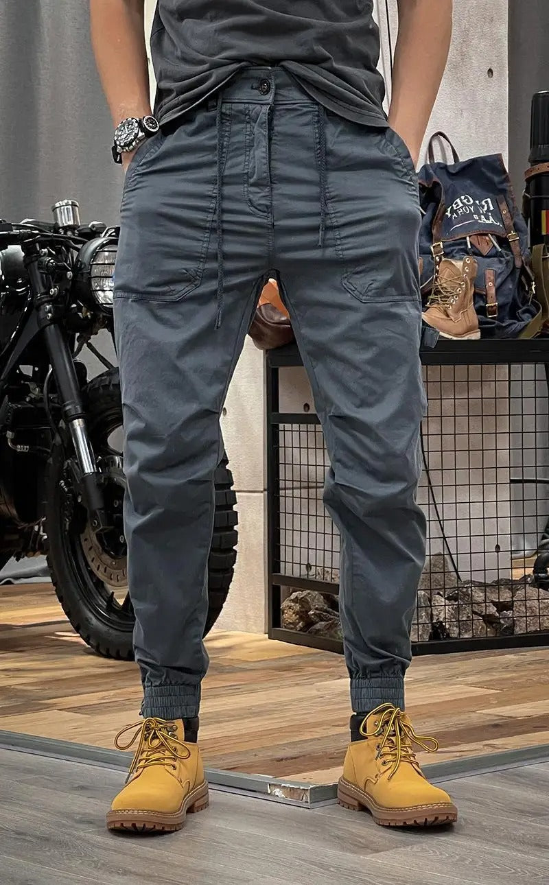 Pánské cargo kalhoty s našitými kapsami vpředu | Slim fit