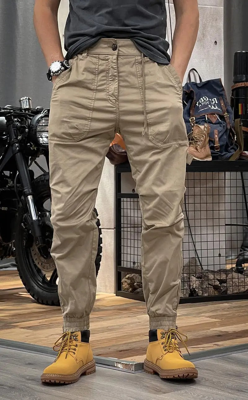 Pánské cargo kalhoty s našitými kapsami vpředu | Slim fit