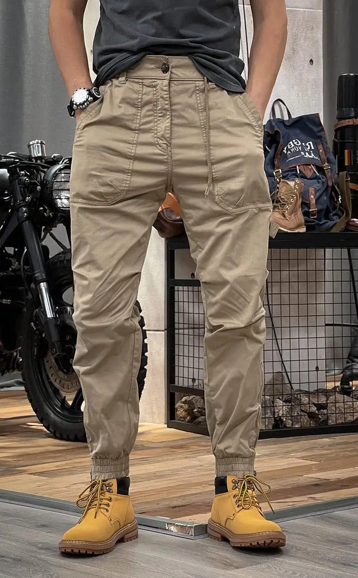 Pánské cargo kalhoty s našitými kapsami vpředu | Slim fit