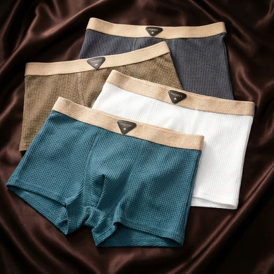Men's Waffle Texture Boxer Shorts Set | Everyday Use