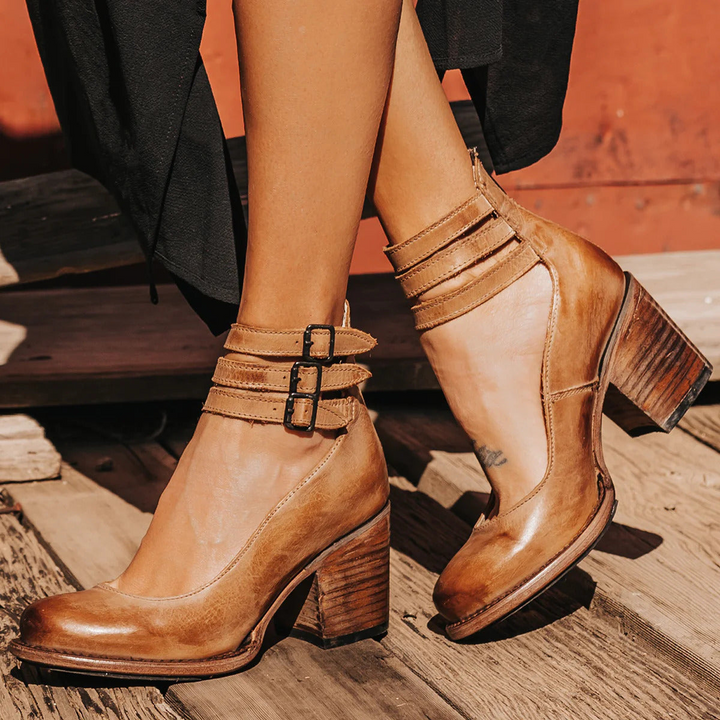 Verona | Vintage Pumps mit Knöchelriemen