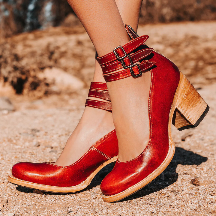 Verona | Vintage Pumps mit Knöchelriemen
