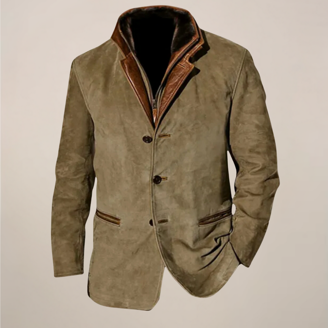 Vintage-Herrenjacke mit umgedrehtem Kragen – Stilvolles, klassisches Design 