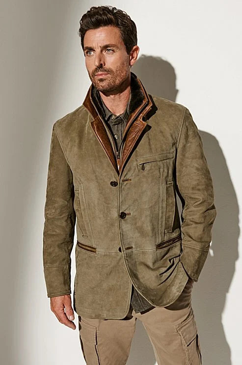 Vintage-Herrenjacke mit umgedrehtem Kragen – Stilvolles, klassisches Design 1