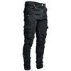 Slim fit cargo jeans for men with numerous pockets | Tapered leg