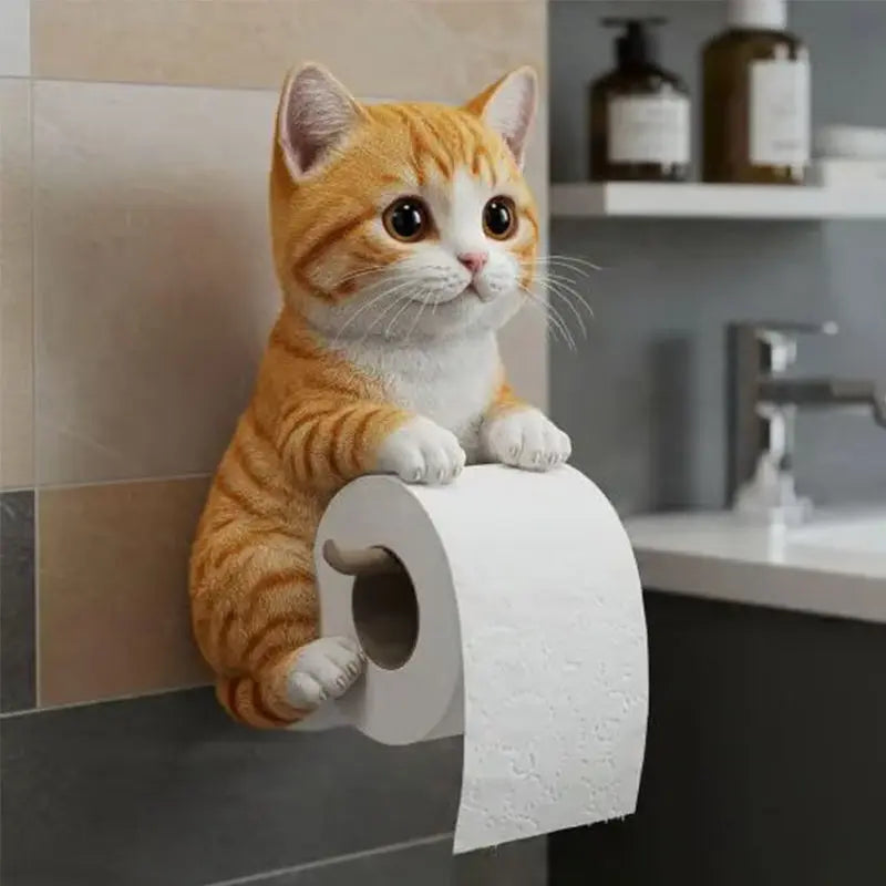 Wandmontierter Katzen-Toilettenpapierhalter | Blickfang 3