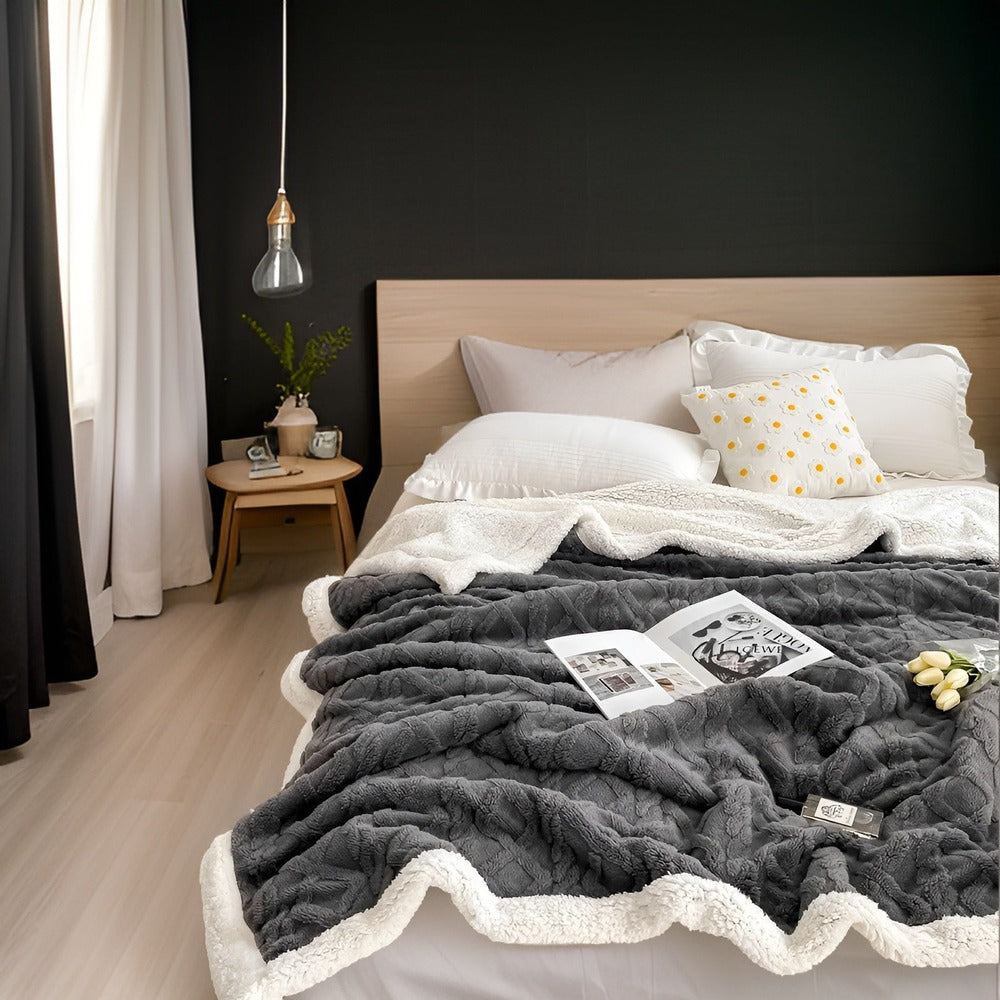 Warme, weiche Strickdecke, elegant und dick, perfekt für Winternächte