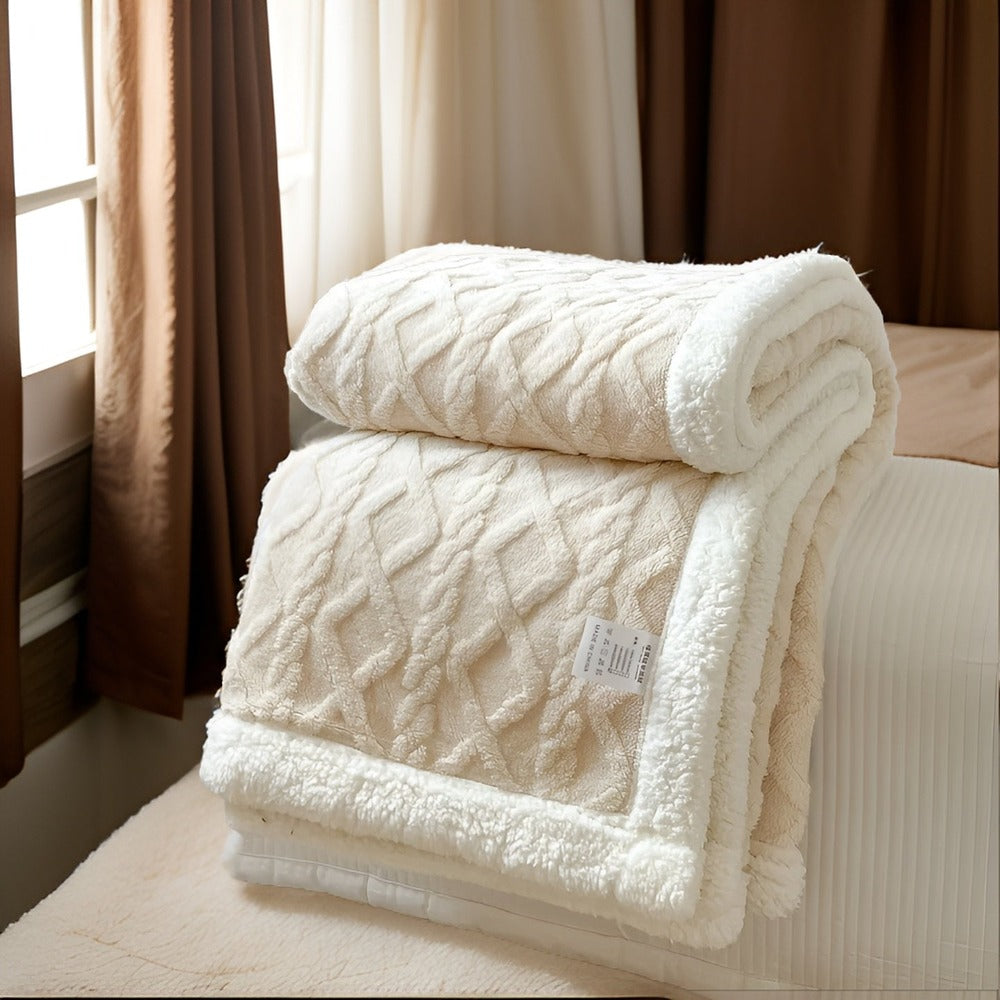 Warme, weiche Strickdecke, elegant und dick, perfekt für Winternächte
