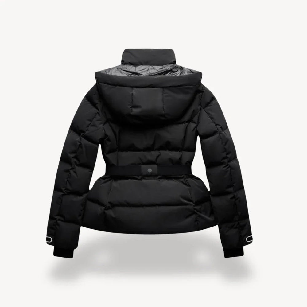 Wasserabweisende Pufferjacke mit Gürtel für Damen