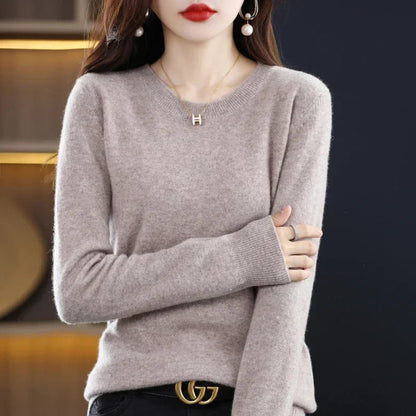 Weicher Strickpullover für Damen mit Rundhalsausschnitt | Weicher Strickstil