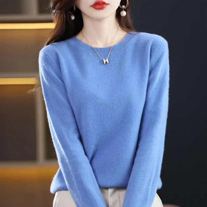 Weicher Strickpullover für Damen mit Rundhalsausschnitt | Weicher Strickstil