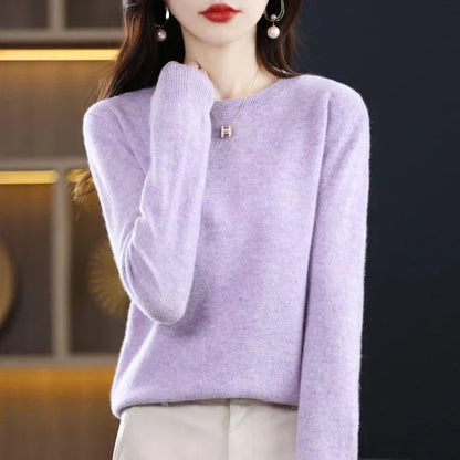 Weicher Strickpullover für Damen mit Rundhalsausschnitt | Weicher Strickstil