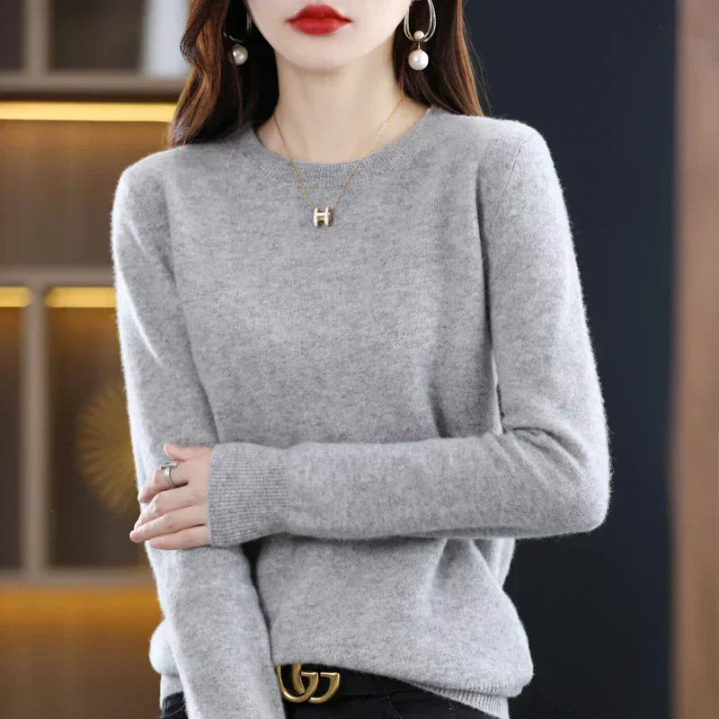 Weicher Strickpullover für Damen mit Rundhalsausschnitt | Weicher Strickstil