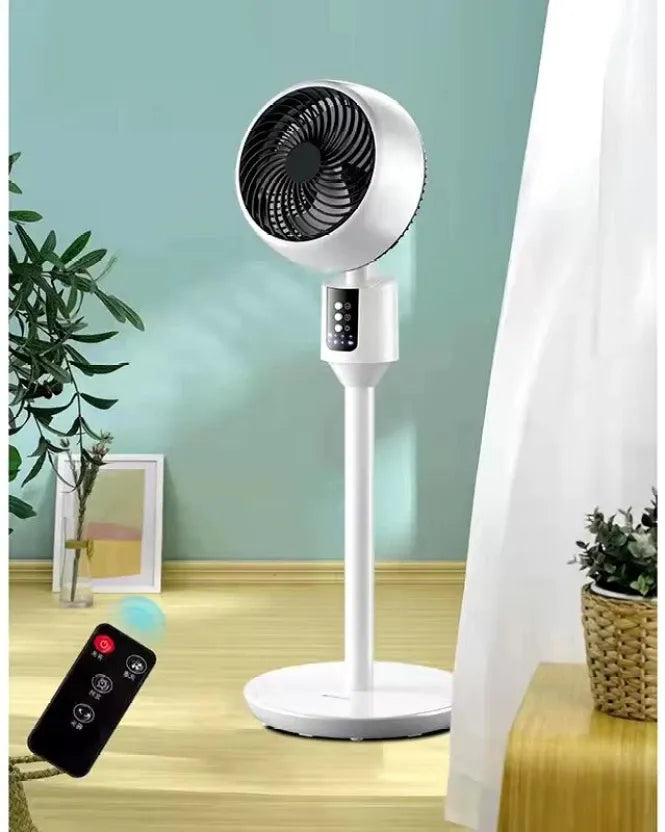 Ventilatore da terra bianco con telecomando