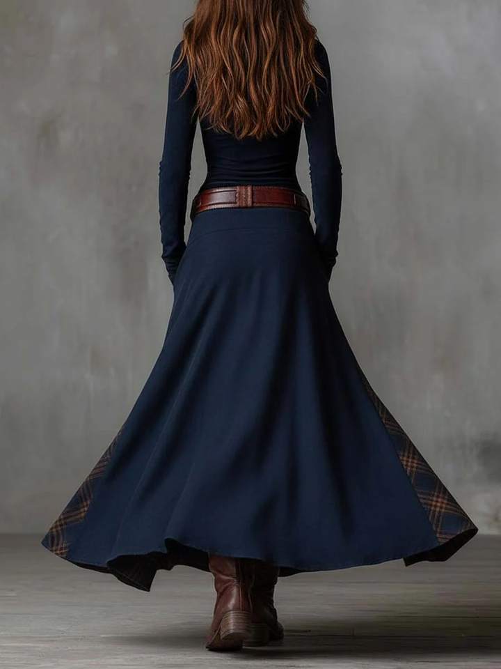 Elisa | Women's Suede Maxi Dress with Belt