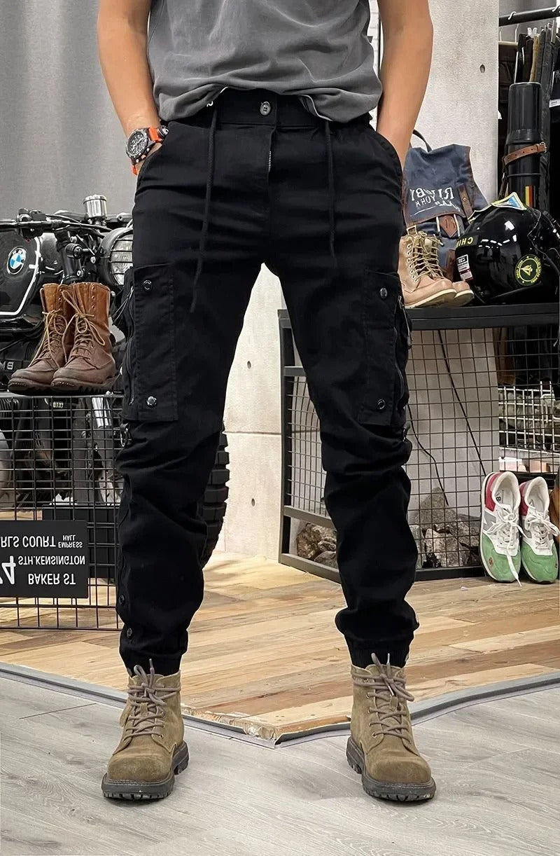 Pánské cargo kalhoty s našitými kapsami vpředu | Slim fit