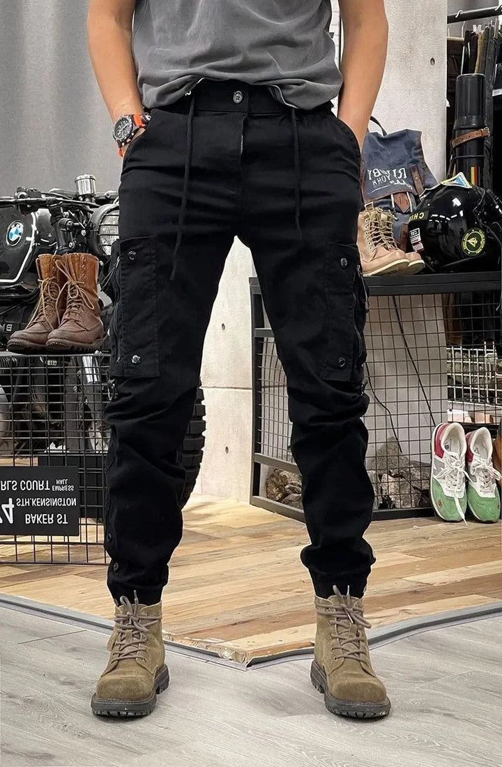Pánské cargo kalhoty s našitými kapsami vpředu | Slim fit