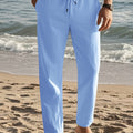 Herrenhose | Regular Fit Hose mit Geradem Bein | Kordelzugbund | Lässiger Sommerstil