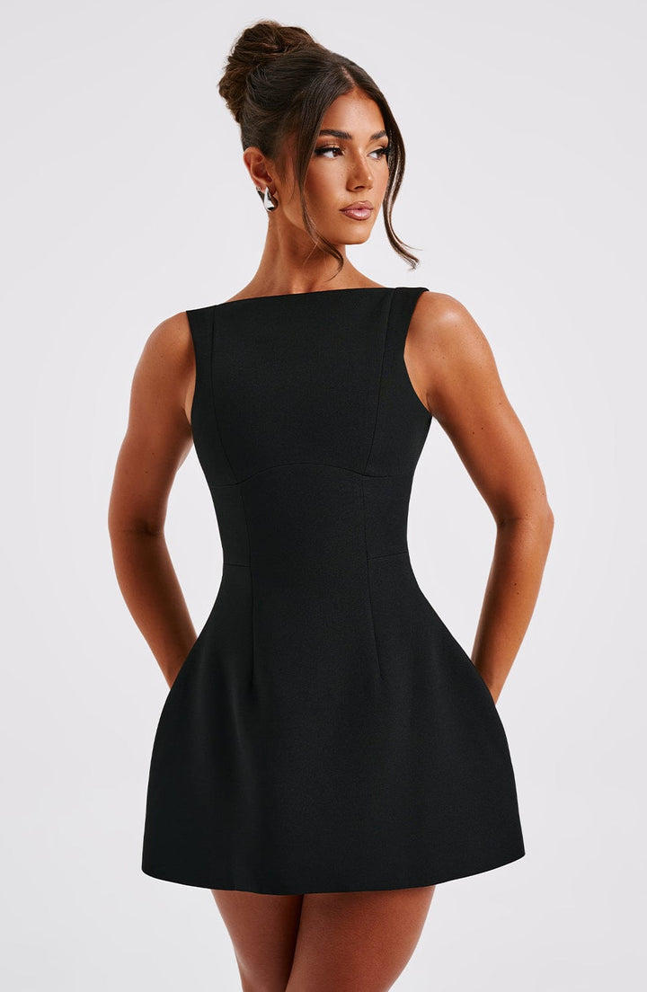 Rochie mini damă fără mâneci | Rochie evazată în stil skater