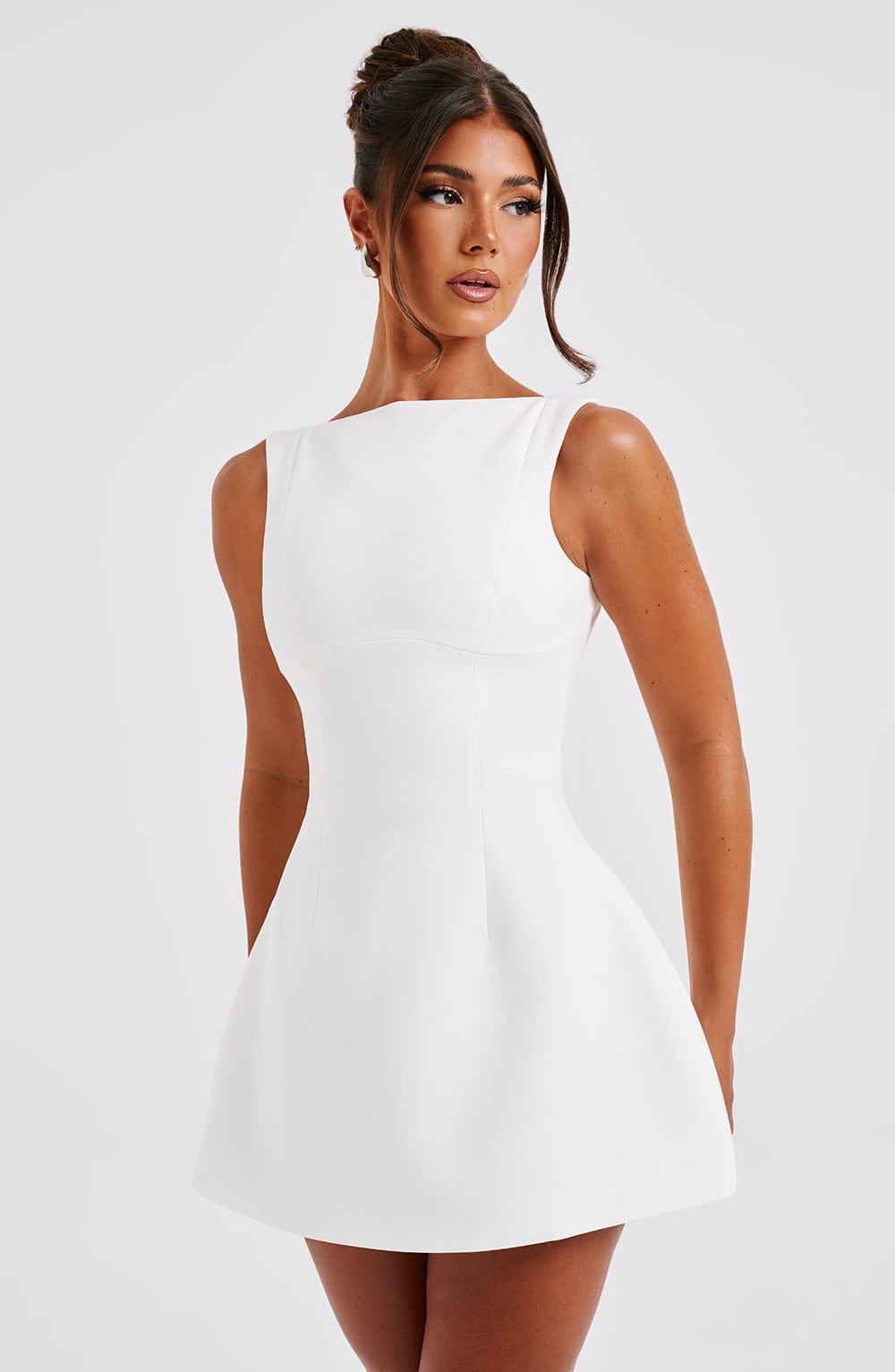 Rochie mini damă fără mâneci | Rochie evazată în stil skater