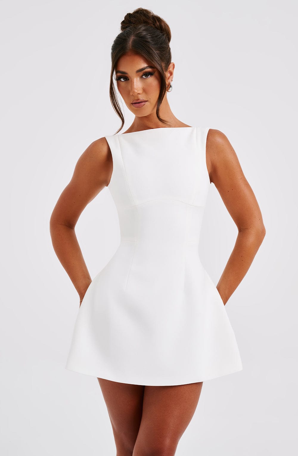 Rochie mini damă fără mâneci | Rochie evazată în stil skater