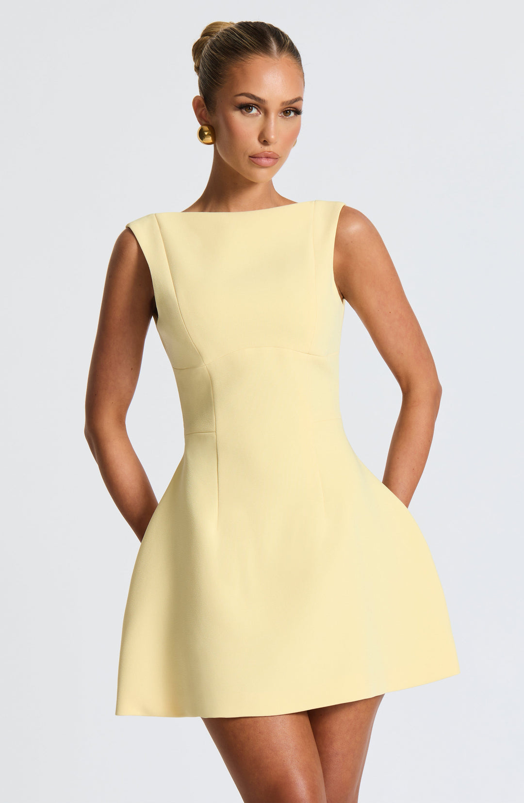Rochie mini damă fără mâneci | Rochie evazată în stil skater